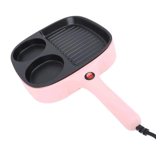 Electric Breakfast Sandwich Maker Nonstick Egg Pan Divided Grill Burger Machine Pink for Kitchen (US Plug 110V) - M & M Global