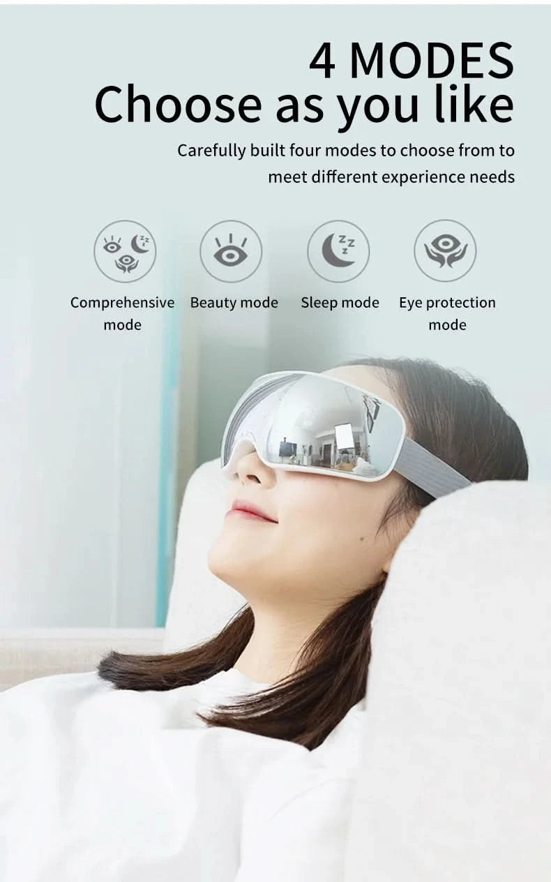 Eye Massager Acupoint Vibration Pulse Hot Compress Eye Care With Bluetooth Music Relieve Fatigue Visible Eye beauty instrument - M & M Global