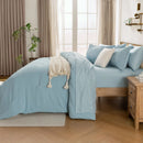 solid striped check Comforter set, soft microfiber, lightweight and breathable, easy to care for - bedding set for all seasons