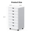 JHK 7 Drawer Chest Dressers Nightstand Storage Cabinet Wooden File Office Mobile Cabinet Wheels Living Room Organizer Rolling