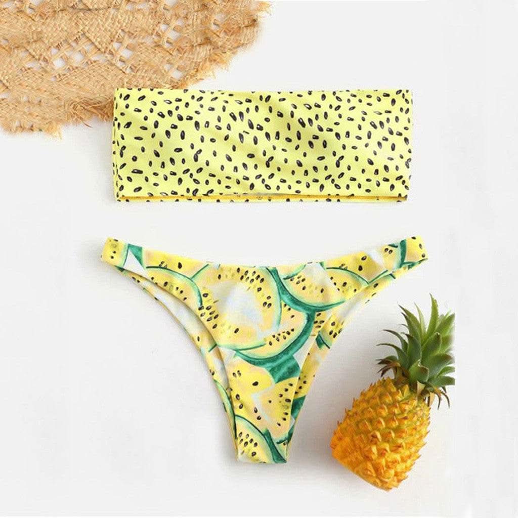 Bikinis Sets Swimsuit For Women Print Tube Up Two Pieces Bikini Push-Up Swimwear Beachwear For WomenFeminine Bikinis - M & M Global
