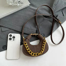 Mini Semicircle Saddle Crossbody Bag For Women Luxury Lemon Color Handbag Half Moon Bag Fashion Chain Lady Cross Body Bag - M & M Global