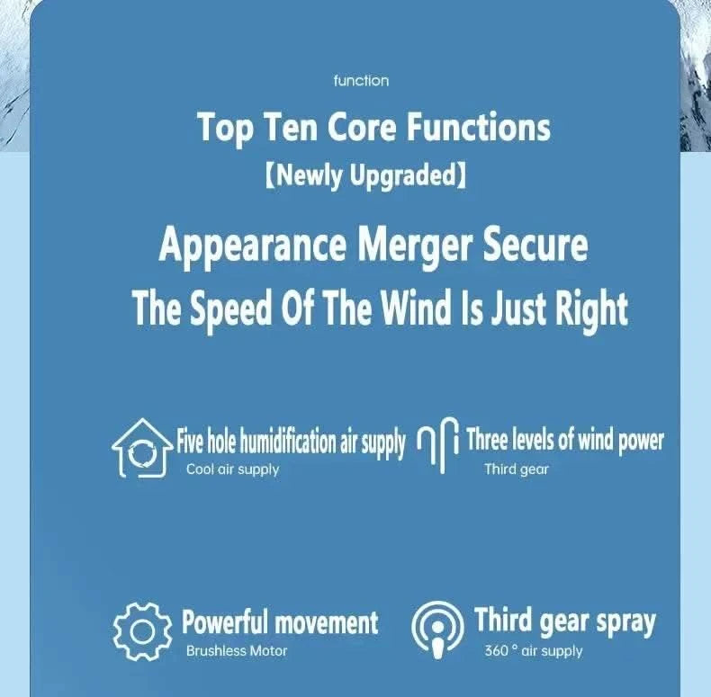 2025 New Three In One Household Air Conditioner Small Air Cooler Portable Smallfan Household Night Humidifier LED Nightlight Fan - M & M Global