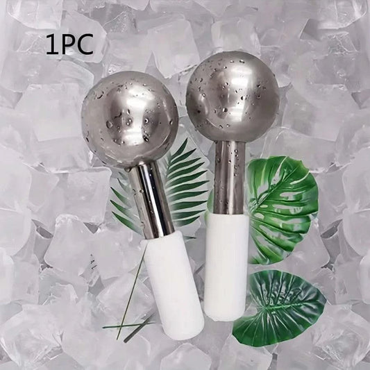 1PC Facial Ice Hockey Cold and Hot Stainless Steel Facial Roller Beauty Spa Cooling Ball, Low-temperature Freezing Rod - M & M Global