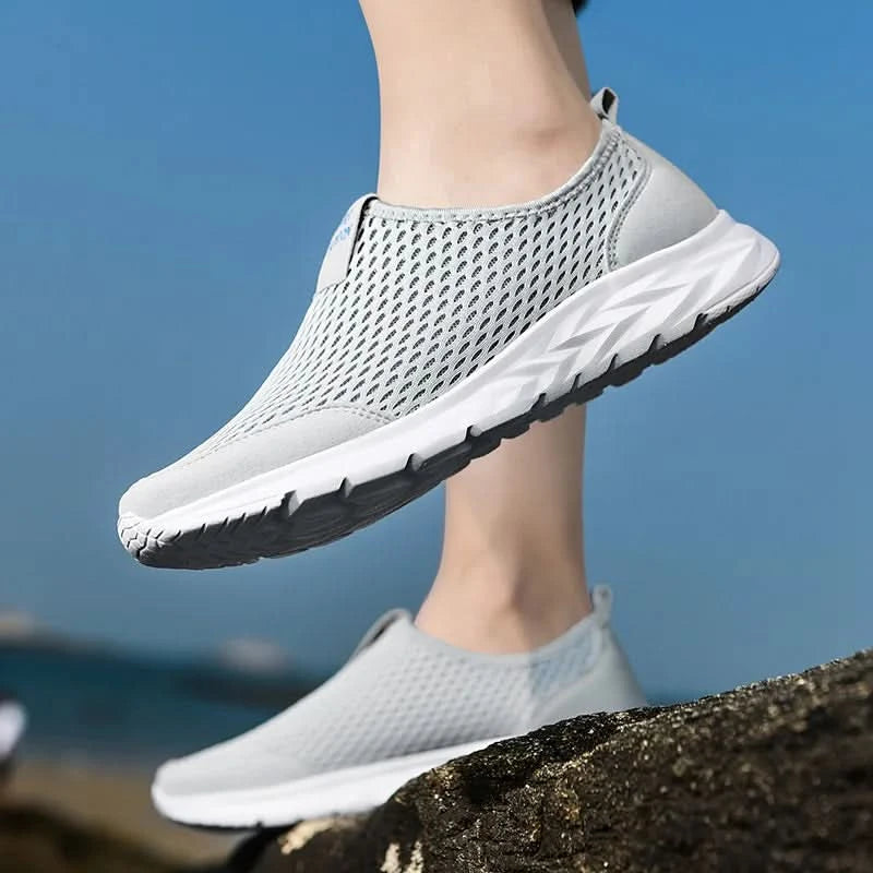 YRZL Men's Sneakers Breathable Mesh Men Casual Shoes Outdoor Non-Slip Big Size Loafers Walking Lightweight Male Tennis shoes - M & M Global