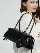 Genuine Leather Women's Baguette Bag Niche Retro Motorcycle Trend Cool belt Handbag New Luxury Design Shoulder Underarm Bag - M & M Global