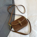 Korean Fashion New Small Square Bag Shoulder Bags Brown Niche Retro Suede Surface Leisure Versatile Trend Lady Crossbody Bags - M & M Global