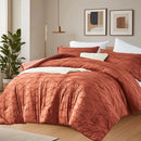 solid color cut flower craft Comforter sets, breathable, 100% microfiber, 1 quilt + 2 pillows, all seasons, machine washable.