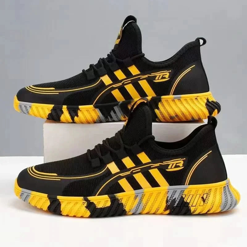 Men's sports shoes, comfortable tennis shoes, mesh surface, fly fabric, anti slip, men's tennis, big discounts, novelty - M & M Global