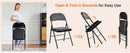 JHK Leather Padded Folding Chair 4 Pack Sturdy Metal Living Room Rocking Dinner Chairs Easy to Use Storage Outdoor Home Office