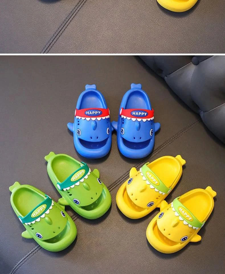 Megalodon Shark Slippers Summer EVA Waterproof Anti-slip Garden Shoes Boys And Girls Outdoor Casual Beach Sandals For Kids - M & M Global