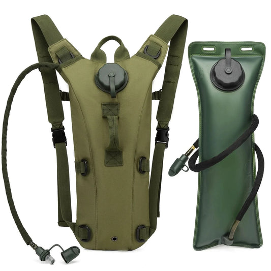 Tactical Water Hydration Pack - Military Class Camel Backpack with 3L Leakproof Water Bladder for Running, Jogging, Cycling - M & M Global