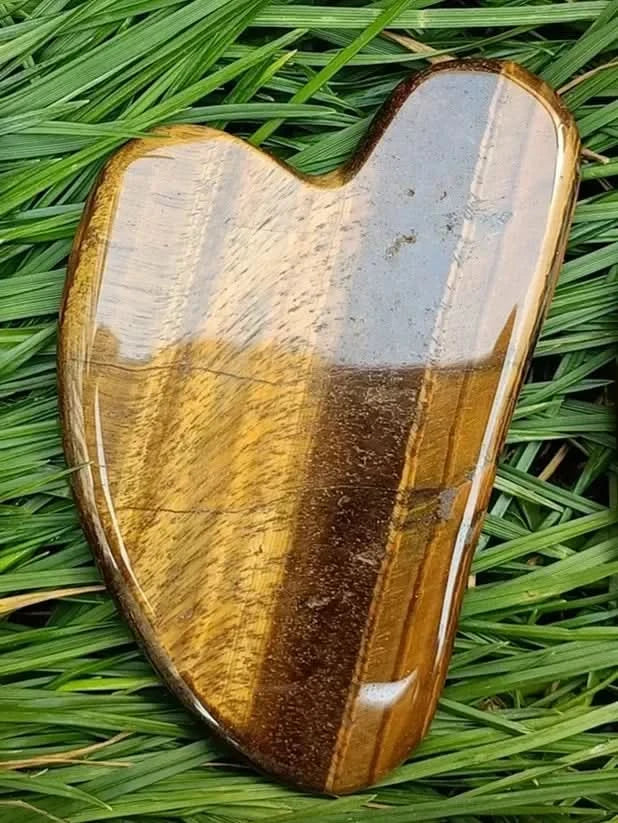 Natural Tiger Eye Guasha Beautiful Massager Facial Scraping Tools Neck Face Scraper Massage Anti Wrinkle Relax Tool SPA Stone - M & M Global