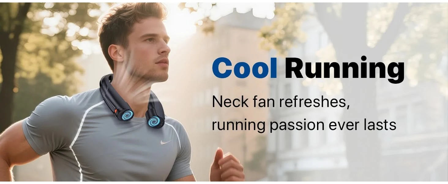 Portable Hands-Free Neck Fan 6000mAh Battery USB-C Rechargeable Ultra-Quiet 4 Adjustable Speeds Perfect for Office Outdoor Trave - M & M Global