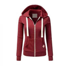 2025 Autumn/Winter New Women Solid Color Fashion Hoodie Long Sleeve Zipper Pocket with Label Outdoor Sports Jogging Clothing