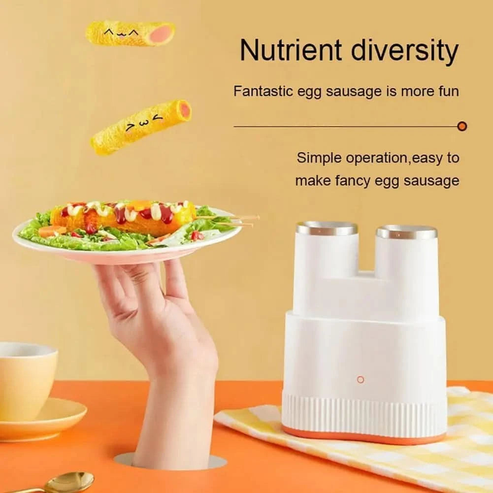 Double-tube Automatic Egg Roll Maker, Hot Dog Roll Maker Egg Cooker, Non Stick Omelet Maker, 7min Fast Cooking, Egg Hot Dog Brea - M & M Global