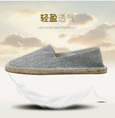 Women Sewing Flax Shoes Slip on Loafers Casual Shoes Man Espadrilles Hemp Canvas Flat Shoes Plus Size Fisherman Driving Footwear - M & M Global