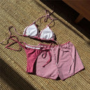 New Striped Polka Dot Halter Shorts Bikini Female Swimsuit Women Swimwear Three-pieces Bikini set Bather Bathing Suit Swim V6384 - M & M Global