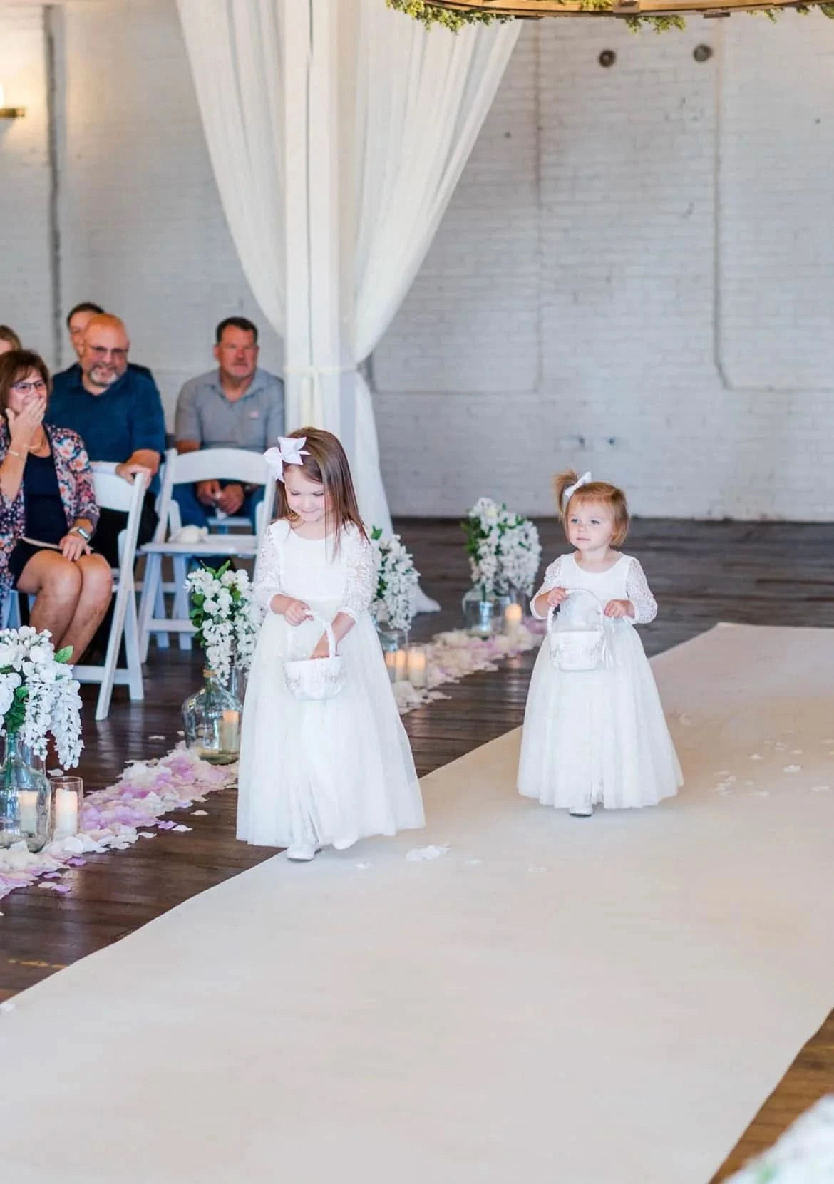 New Summer Elegant Flower Girl White Wedding Lace white girl long dress Sleeve Mesh Girl Princess Dress backless girls aged 8-12 - M & M Global