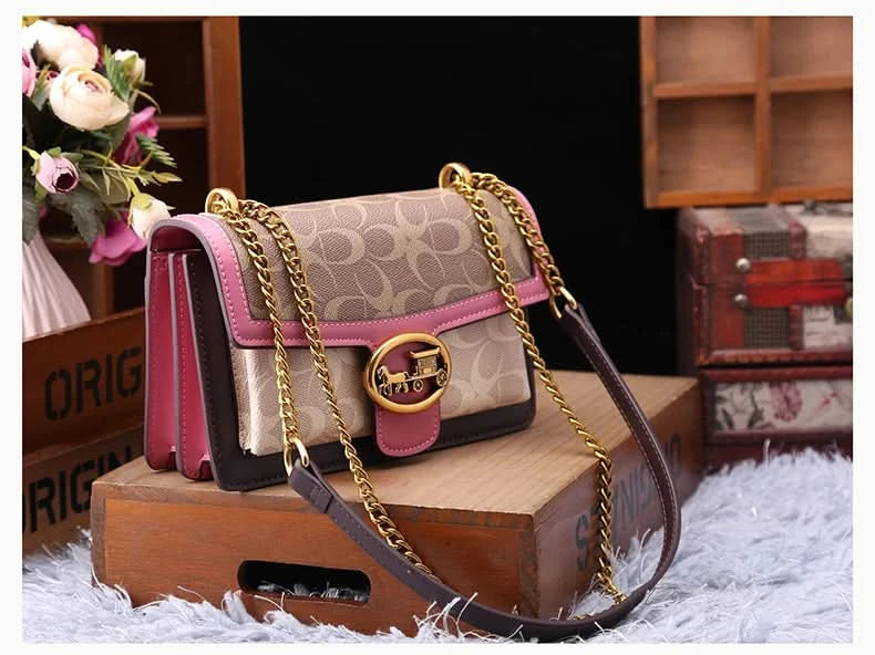 Light luxury women's bag 2025 new high-end color contrast single shoulder underarm bag designer fashionable crossbody small squa - M & M Global