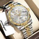 POEDAGAR Fashion High Quality Men Clock Waterproof Date Week Watch For Man Stainless Steel Luxury Quartz Men's Watches Reloj+Box