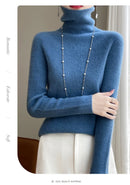 Autumn And Winter Knitted Pullover High-Neck Sweater, High-Elasticity, Fashionable And Comfortable Long-Sleeved Women's TopRY128