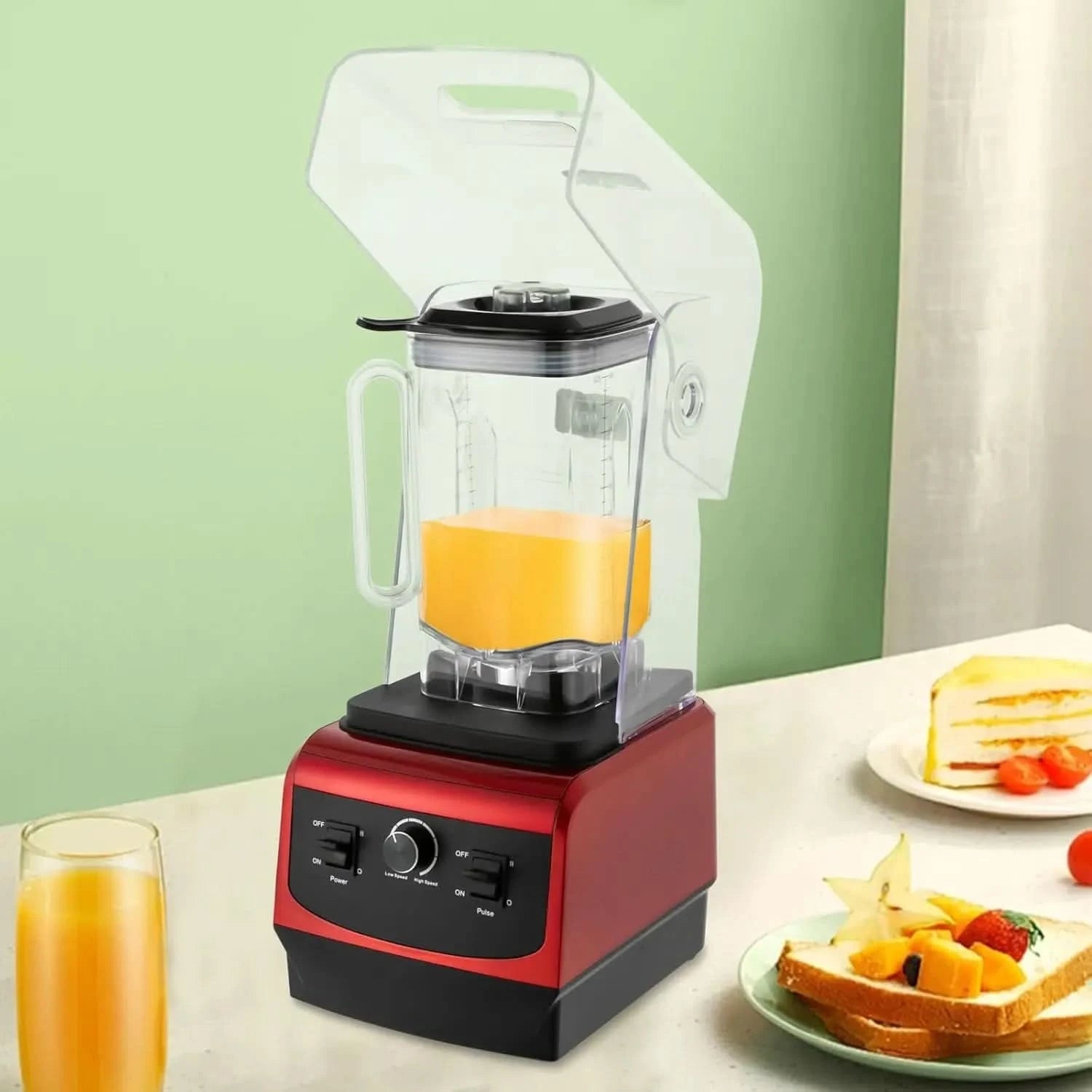 Professional Blender Slushy Machine 110V Commercial Grade Home Bar Blender with 74.4Oz Container Stainless Steel Smoothie Frozen - M & M Global