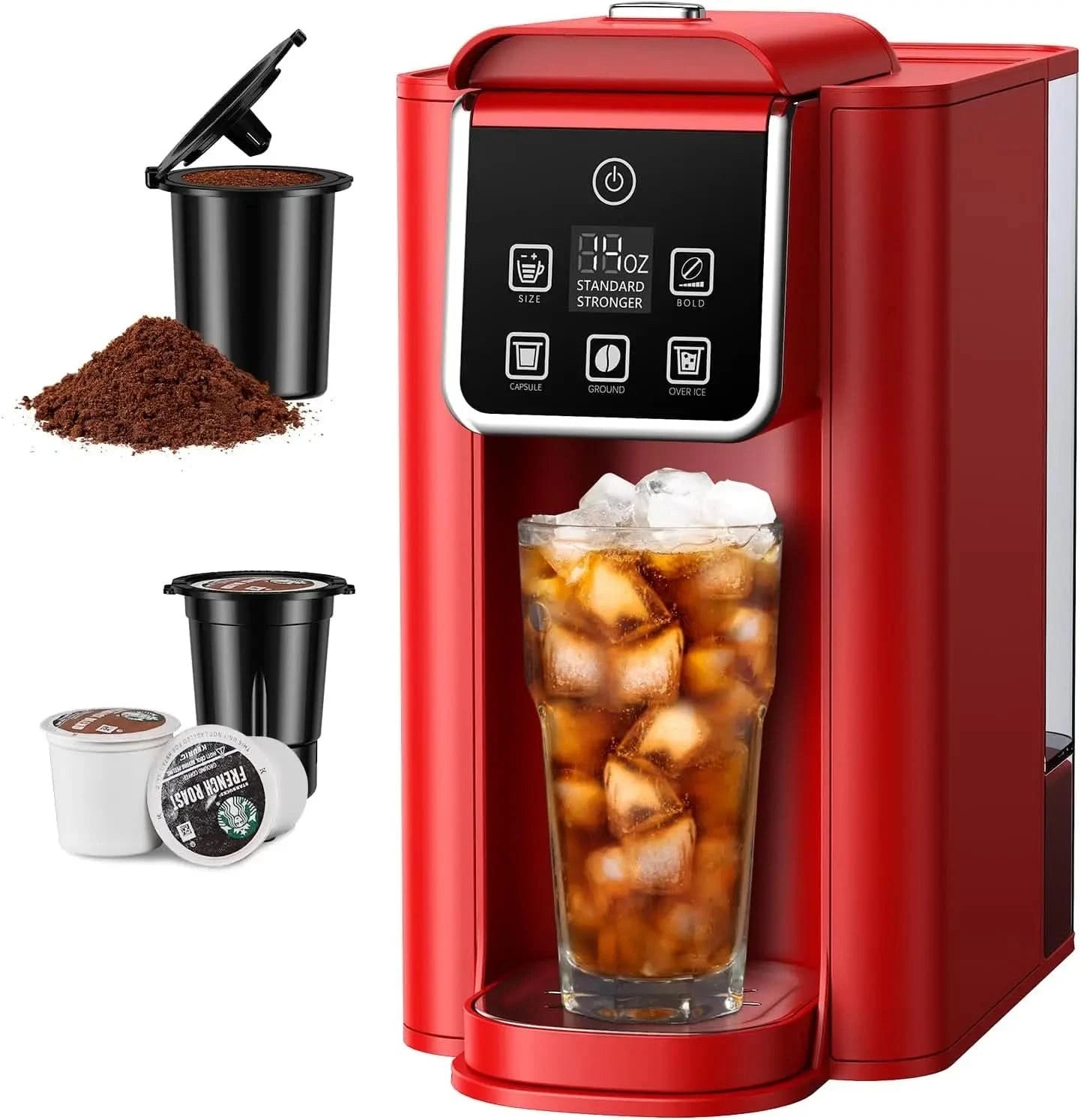 Single Serve Coffee Maker 2.0, Hot and Iced Coffee Machine for K Cup Pods & Ground Coffee, 6 to 14 oz Brew Sizes, 50 oz Removabl - M & M Global