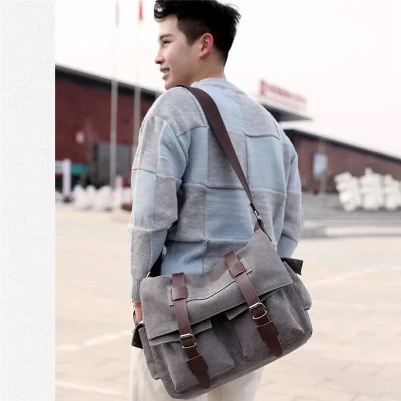 Men's Vintage Canvas Bag Men Casual Crossbody Bag For Men Messenger Bag Man Travel Shoulder Bags Bolsa Masculina High Quality - M & M Global