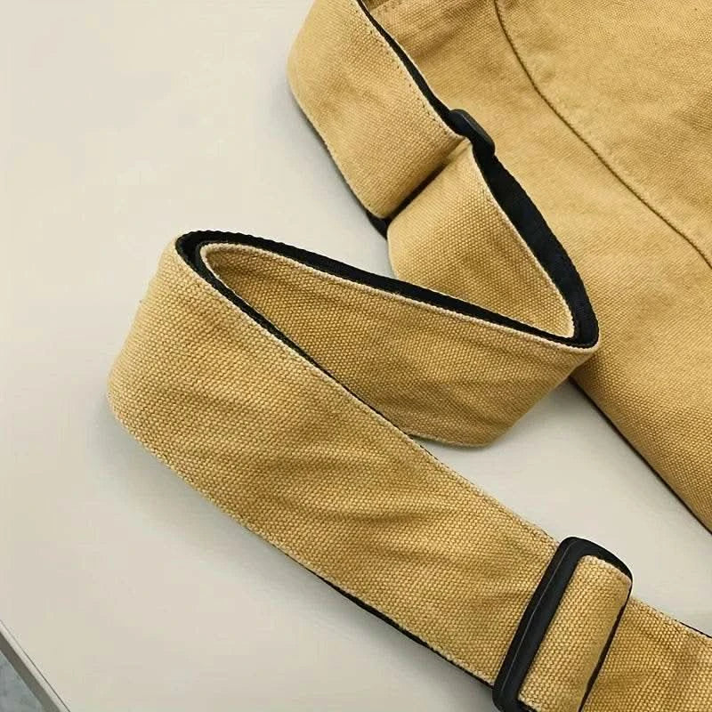 Casual Canvas Messenger Bag Versatile Flip Large Capacity Shoulder Book Bag For Student Adjustable Crossbody Bag For Men Women - M & M Global