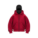 Men and women Balaclava Y2kGothic Harajuku winter new item double hooded sweatshirt men's hooded mask zipper sportswear