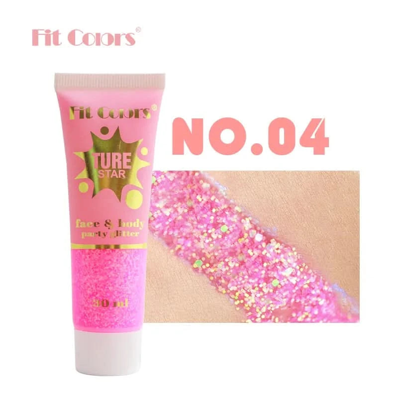 Facial&body Chameleon High Gloss Glitter Powder Long Lasting Waterproof Stage Party Glitter Eyeshadow Hair Face Body Glitter Gel - M & M Global