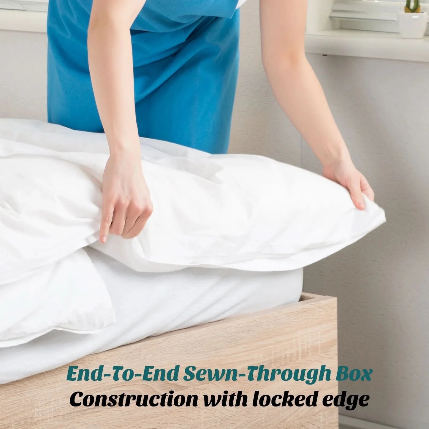 JHK Comforter King Size All Season Blanket with Corner Tabs Box Stitched Comforter Easy To Wash Bedding 102" x 90" For Bedroom ﻿