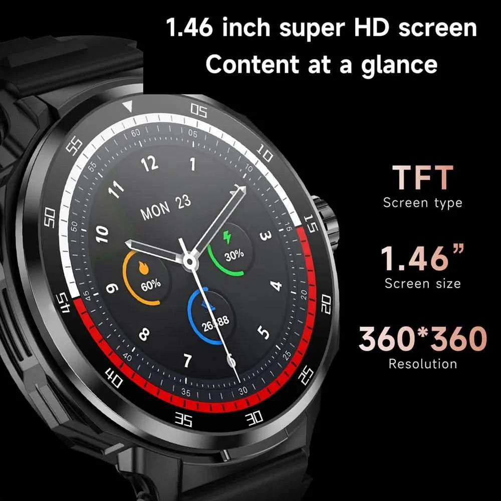 Smart Watch for Men with Hidden Earbuds Wireless Calling Fitness Tracker NFC Waterproof Heart Rate Monitor