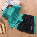 Boy Girl Sports Set Summer Teenager Clothing Suit New Children T-shirt+Shorts 2Pcs Outfits Baby Kids Breathable Sport Sets 2-14Y - M & M Global