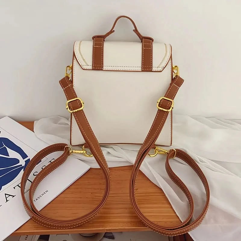 Vintage women messenger bags pu leather female shoulder bag small ladies Totes 2024 new Multifunction schoolbag bagpack handbag - M & M Global
