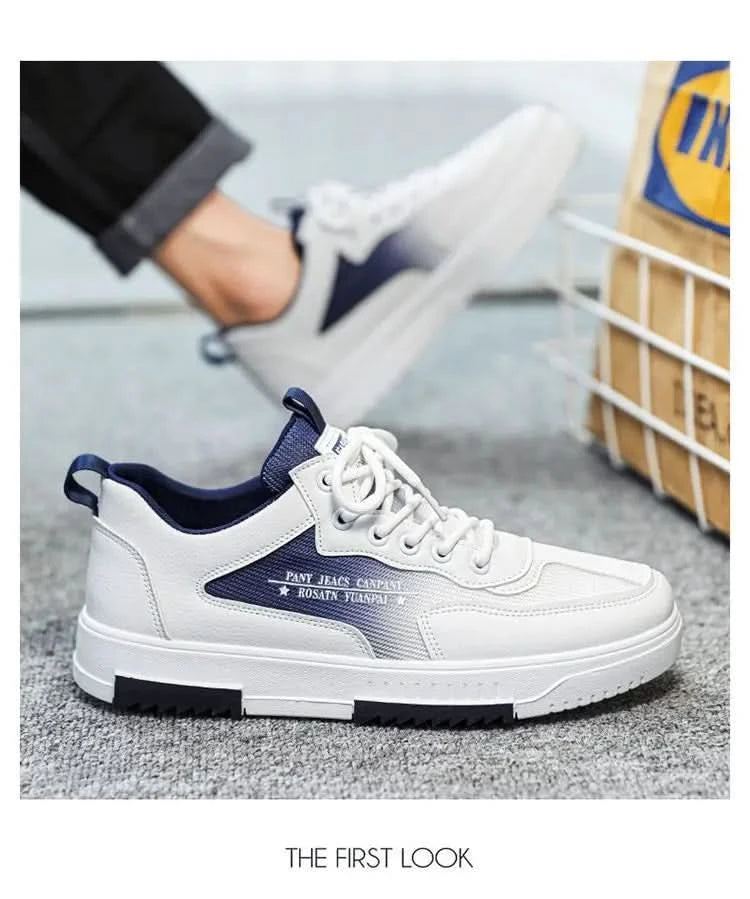 Versatile white shoes men's new 2025 summer casual breathable mesh board shoes fashionable sports height increasing men's shoes - M & M Global