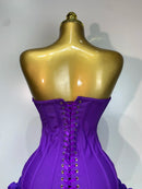 Women Sexy Strapless Backless Flower Embellished Mini Bandage Dress Bodycon Celebrity Party Cocktail Evening Party Club Dresses