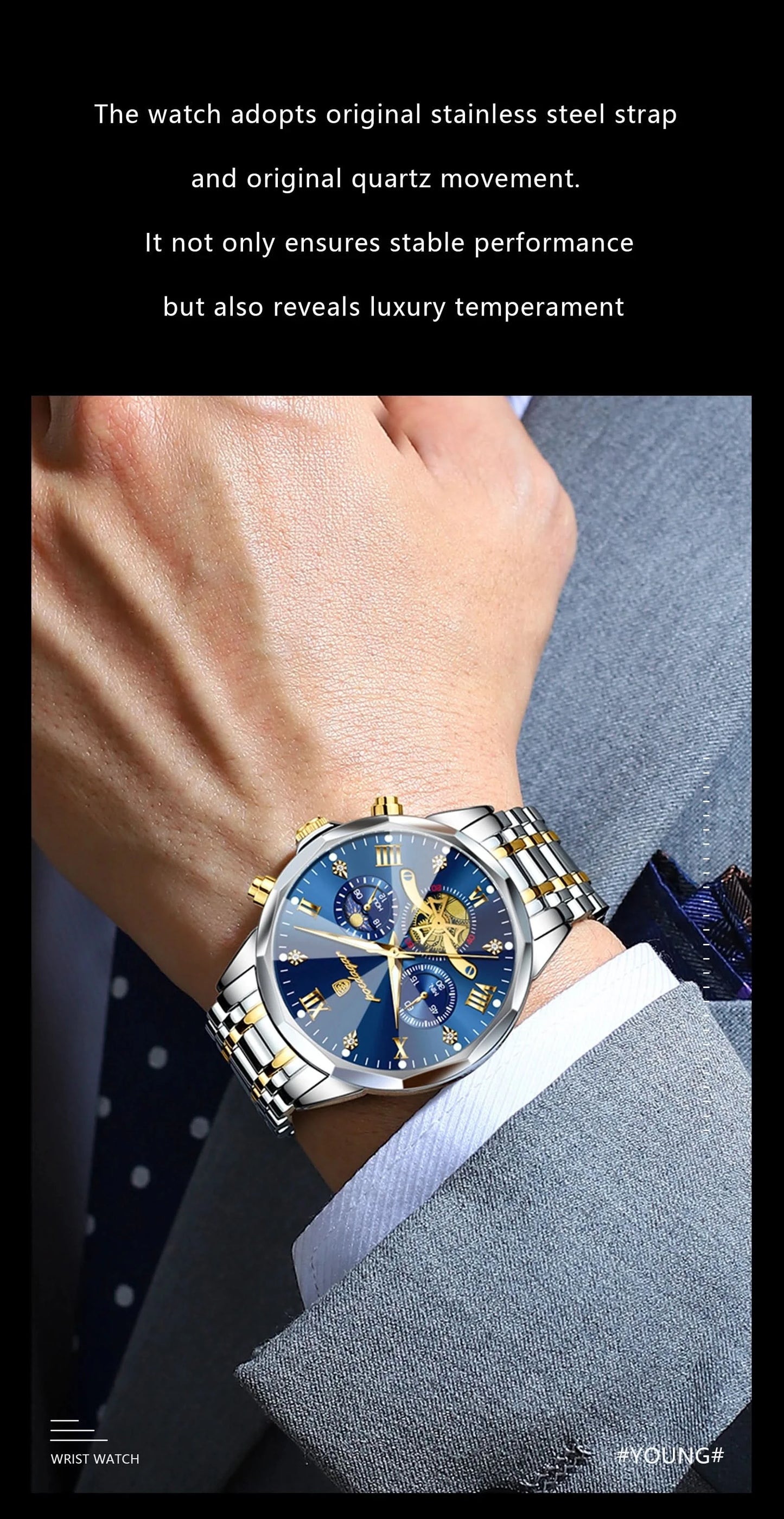 POEDAGAR Luxury Men Watch Top Original Waterproof Luminous Chronograph Man Wristwatch Stainless Steel Quartz Men's Watches Reloj - M & M Global