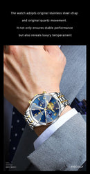 POEDAGAR Luxury Men Watch Top Original Waterproof Luminous Chronograph Man Wristwatch Stainless Steel Quartz Men's Watches Reloj - M & M Global