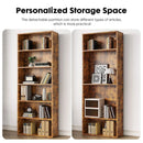 JHK 6 Tier Wooden Shelf Bookcase 63 Inch Tall Floor Standing Open Bookshelf for Living Room and Home Office Personalized Storage
