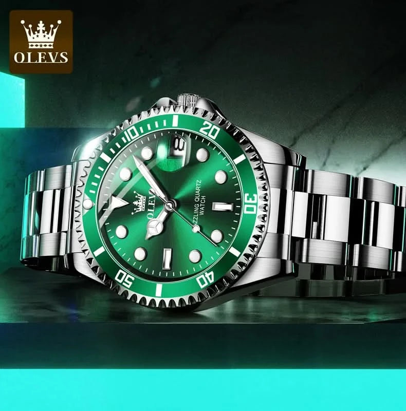 OLEVS Watches for Men with Date Luxury Big Face Waterproof Mens Wristwatch Analog Dress Two Tone Stainless Steel Man Watch - M & M Global