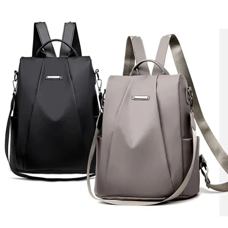 New fashion nylon solid color lightweight waterproof large capacity detachable shoulder strap multi functional women's backpack - M & M Global