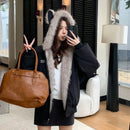 Y2K pilot double-sided jacket American hip-hop fashion antler street retro fur jacket men and women loose bulk jacket