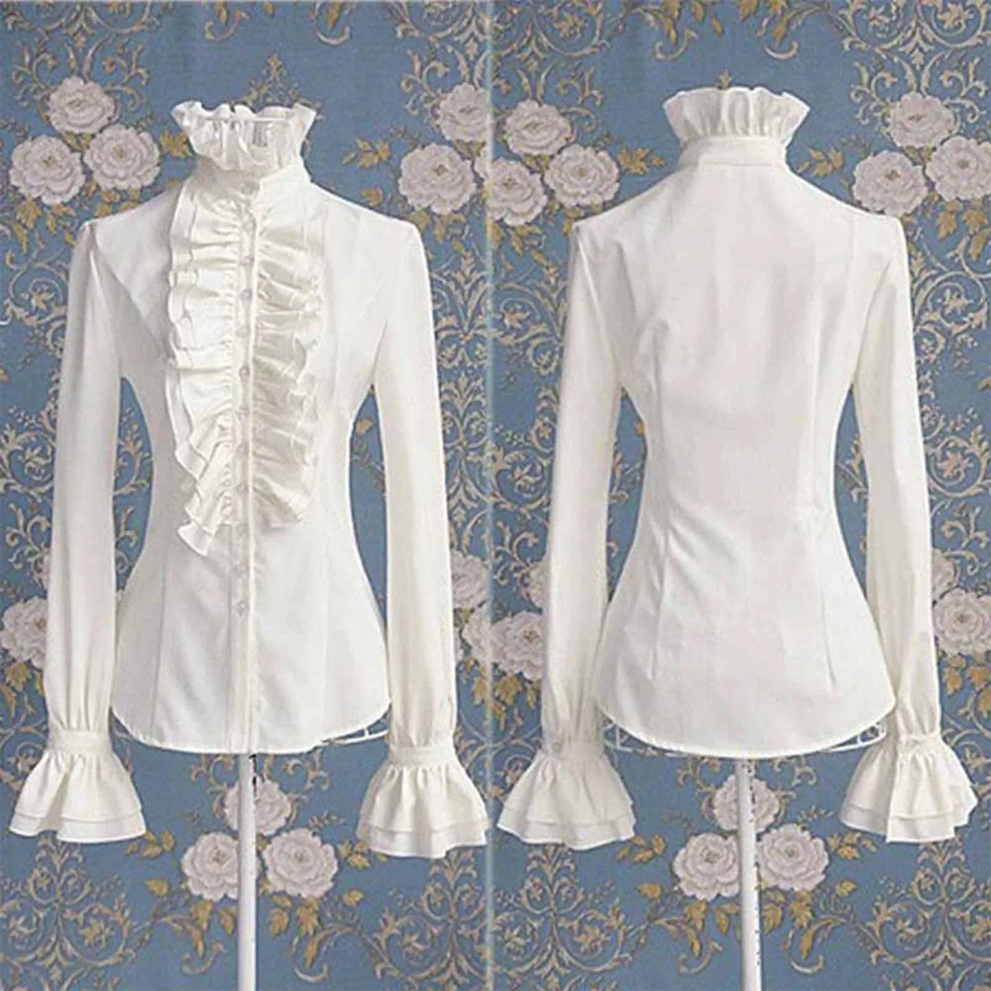 Blouses For Women Business Casual Women Lace Up Solid Long Sleeve Ruffled Tie Shirt Top Blouse Blusas Para Mujer - M & M Global