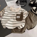 Fashion Summer Kids Baby Boys Striped Clothing Suits Short Sleeve T-Shirt+Shorts Casual Clothes Outfit Girls Clothes 2PCS/Set - M & M Global