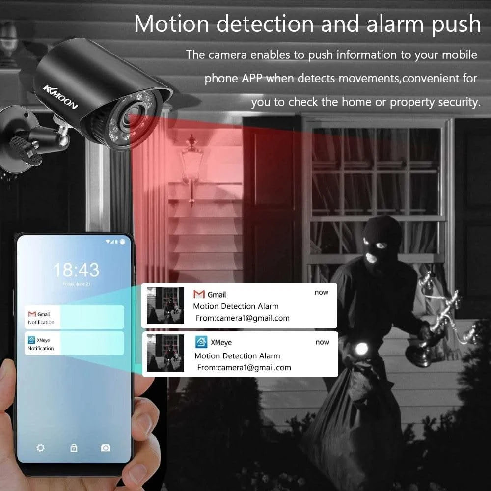 4pcs Full High Definition 1080P 2MP Security Analog Cameras Weatherproof CCTV Surveillance Camera Night Vision Motion Detection - M & M Global