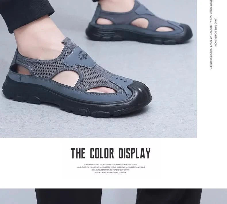 Summer New Men's Baotou Casual Net Surface Breathable Beach Shoes Lightweight Non-slip Sandals for Men sandal casual sneakers - M & M Global