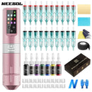 1pc/set Complete Tattoo Machine Kit Wireless, 20 Cartridge Needles, 7 Inks, Tattoo Pen Set,Permanent Makeup Tool for Tattoo Art - M & M Global