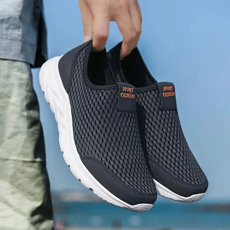 YRZL Men's Sneakers Breathable Mesh Men Casual Shoes Outdoor Non-Slip Big Size Loafers Walking Lightweight Male Tennis shoes - M & M Global